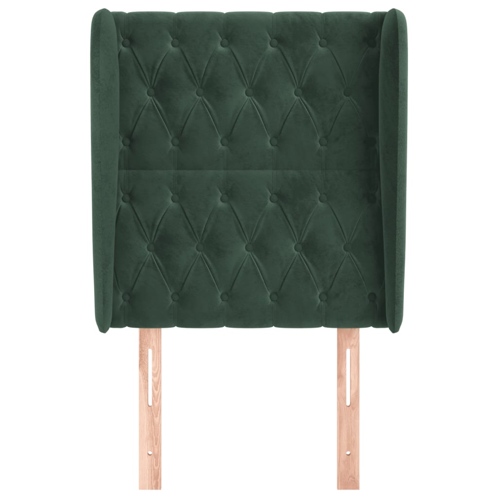 vidaXL Tăblie pat cu aripioare verde închis 83x23x118/128 cm catifea vidaXL Tăblie pat cu aripioare verde închis 83x23x118/128 cm catifea