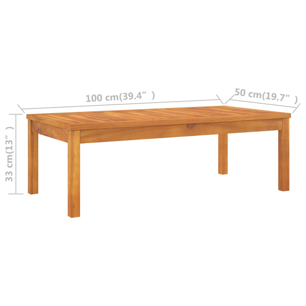 vidaXL Măsuță de cafea, 100 x 50 x 33 cm, lemn masiv de acacia vidaXL Măsuță de cafea, 100 x 50 x 33 cm, lemn masiv de acacia