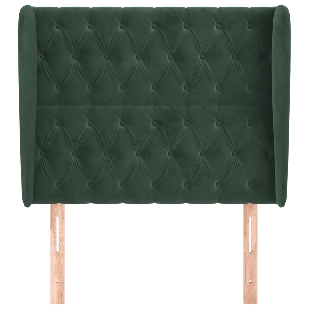 vidaXL Tăblie pat cu aripioare verde închis 93x23x118/128 cm catifea vidaXL Tăblie pat cu aripioare verde închis 93x23x118/128 cm catifea