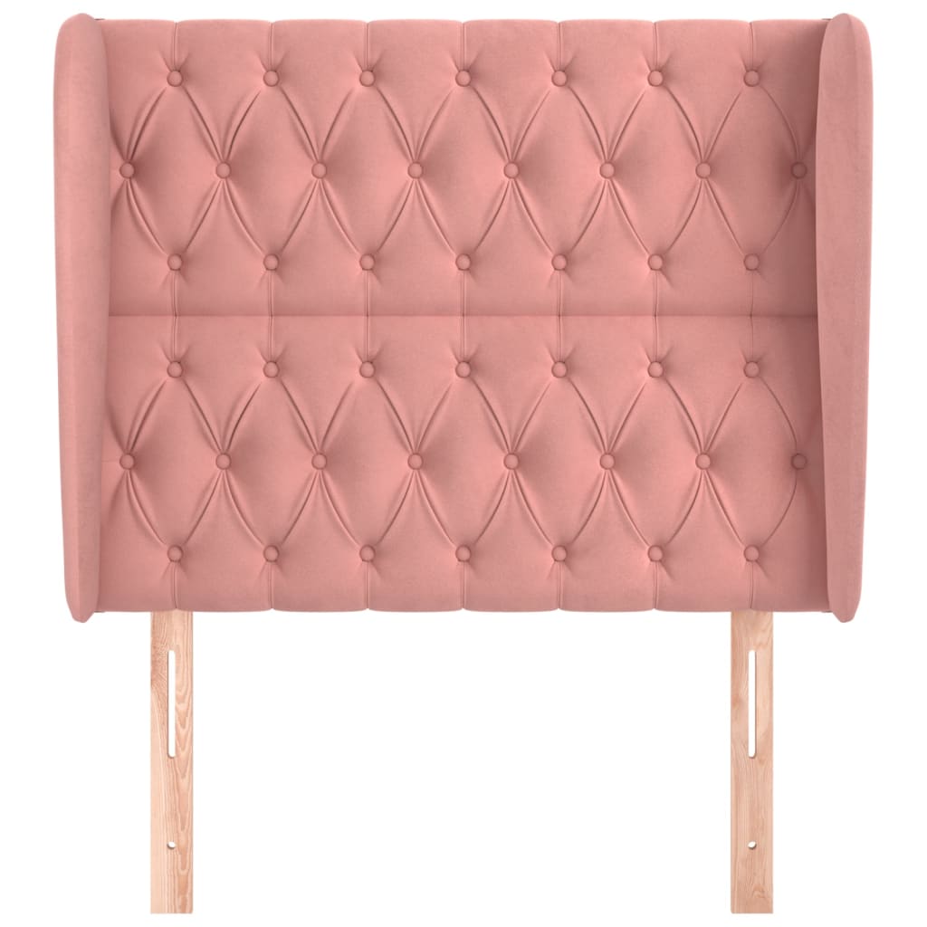 vidaXL Tăblie de pat cu aripioare, roz, 93x23x118/128 cm, catifea