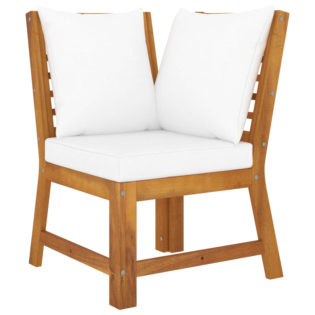 vidaXL Set mobilier de grădină, 3 piese, perne crem, lemn masiv acacia vidaXL Set mobilier de grădină, 3 piese, perne crem, lemn masiv acacia