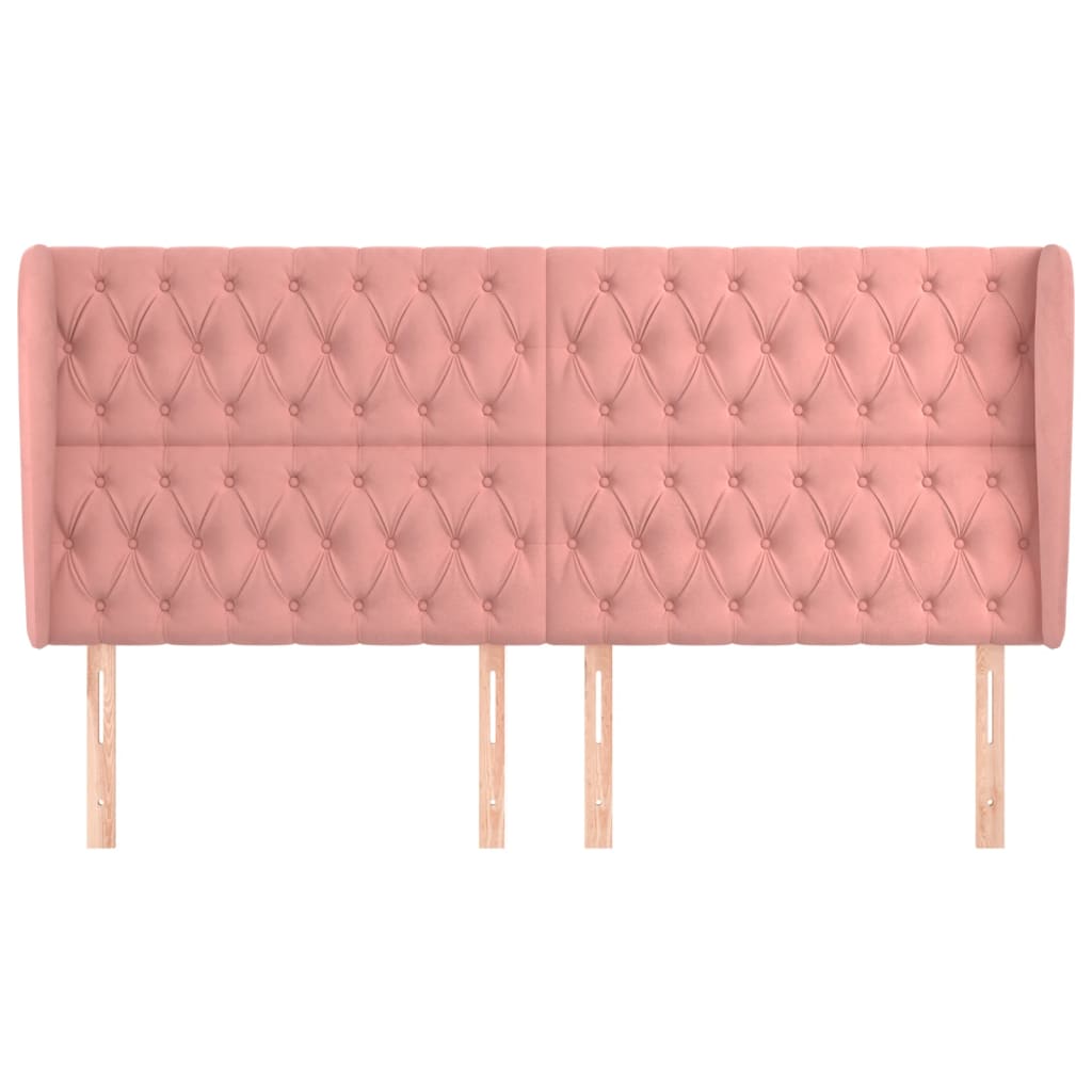 vidaXL Tăblie de pat cu aripioare, roz, 183x23x118/128 cm, catifea