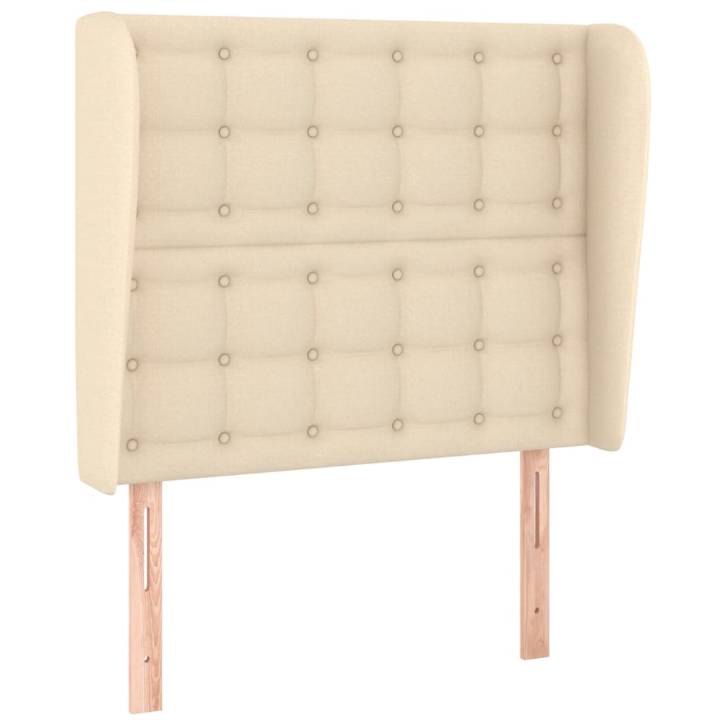 vidaXL Tăblie de pat cu aripioare, crem, 83x23x118/128 cm, textil