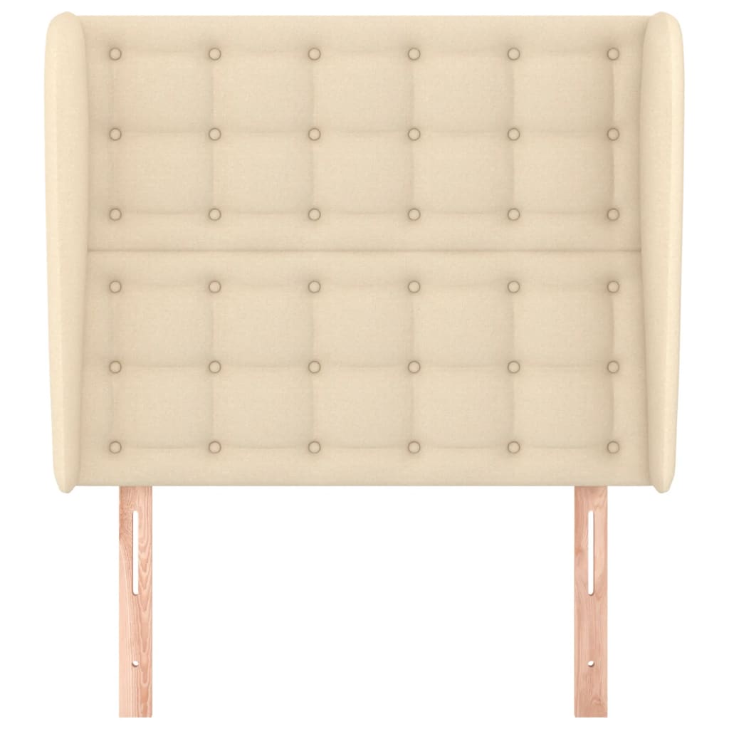 vidaXL Tăblie de pat cu aripioare, crem, 83x23x118/128 cm, textil