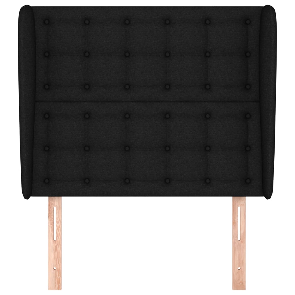 vidaXL Tăblie de pat cu aripioare, negru, 93x23x118/128 cm, textil