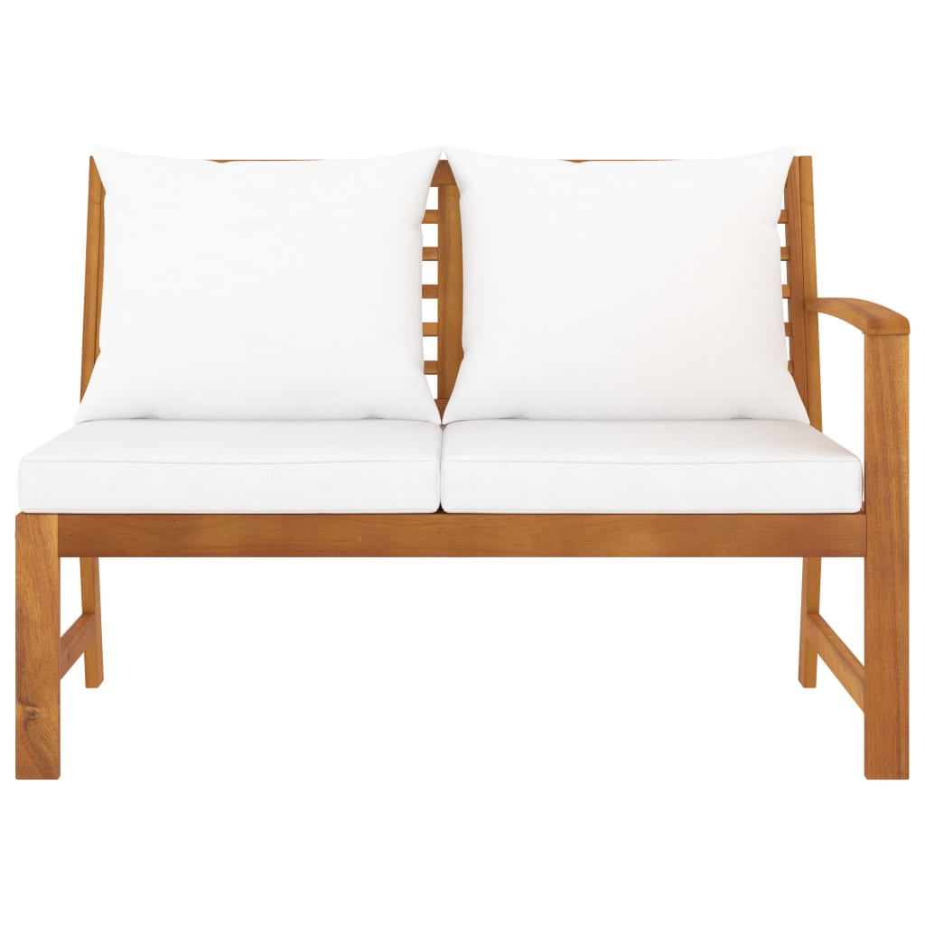 vidaXL Bancă de grădină, perne crem, 114,5 cm, lemn masiv de acacia vidaXL Bancă de grădină, perne crem, 114,5 cm, lemn masiv de acacia