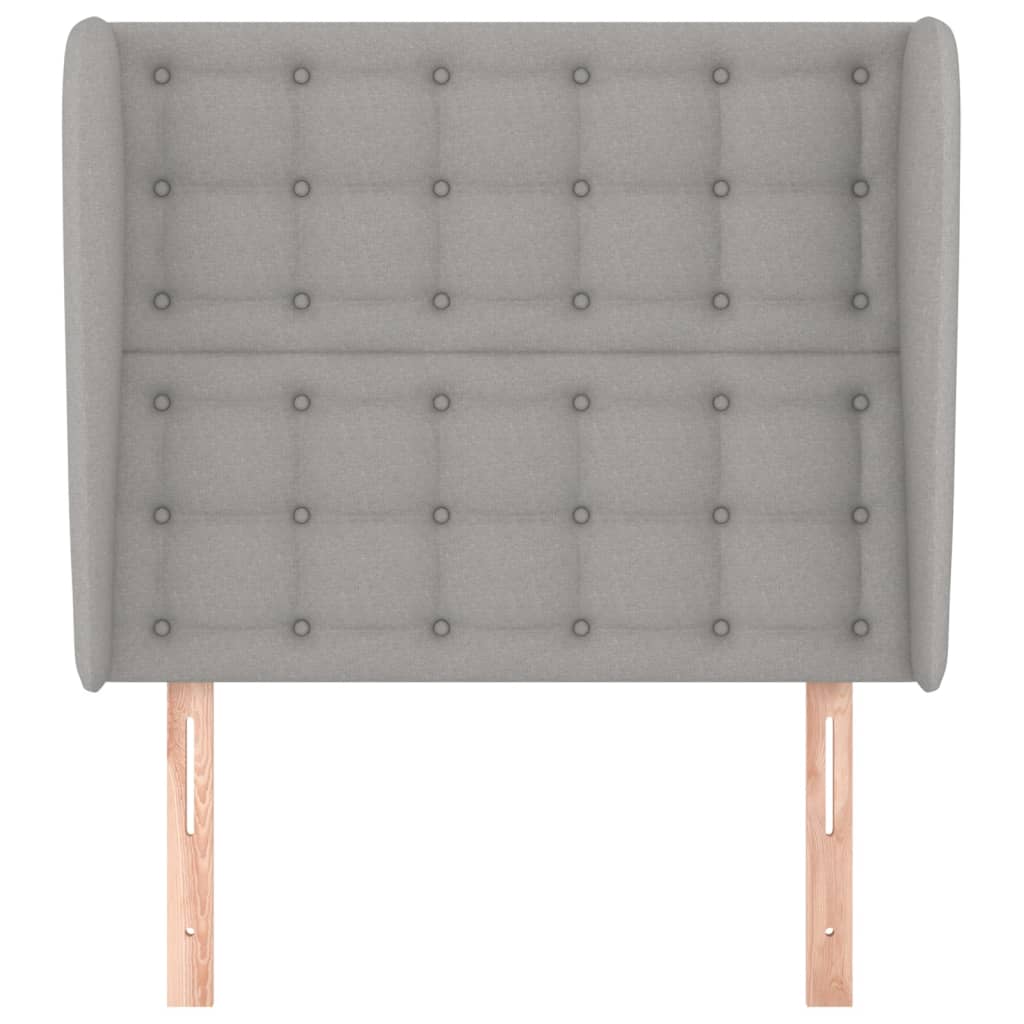 vidaXL Tăblie de pat cu aripioare gri deschis 103x23x118/128 cm textil