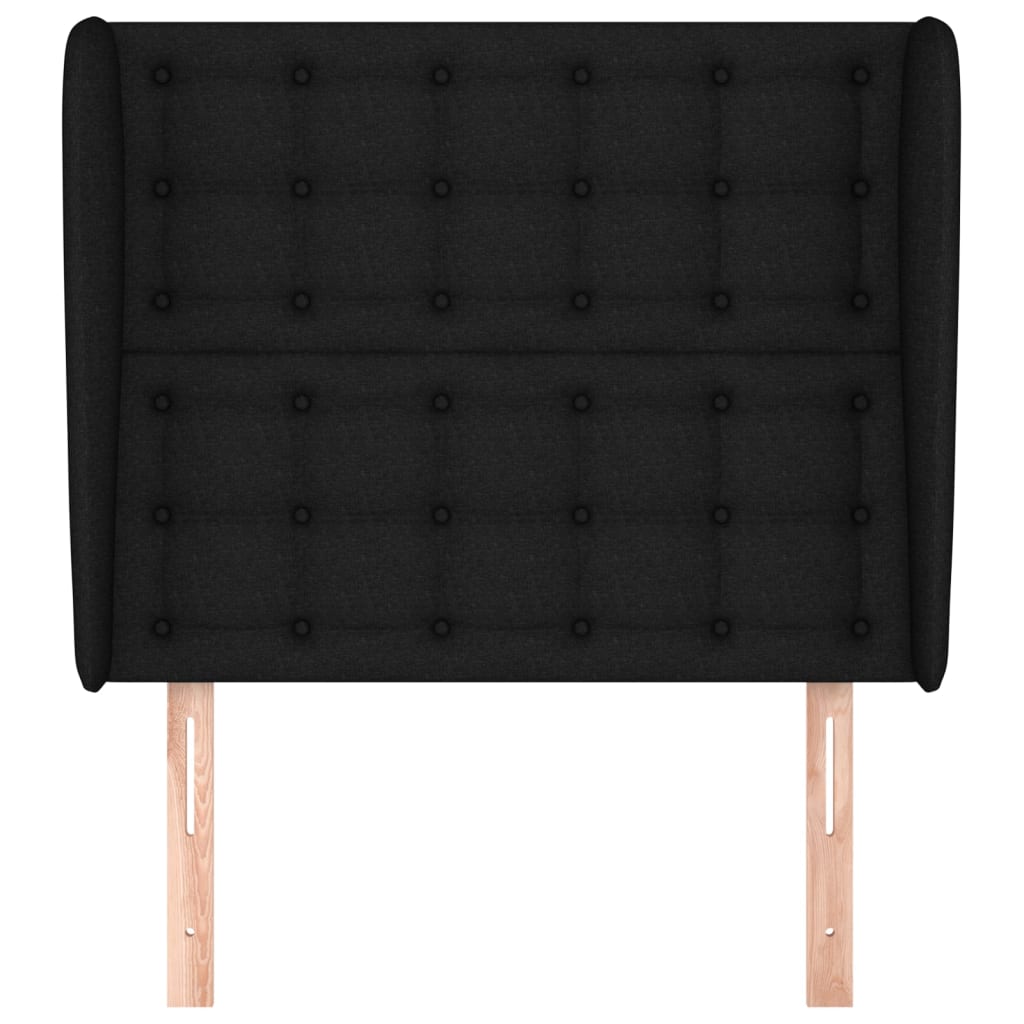 vidaXL Tăblie de pat cu aripioare, negru, 103x23x118/128 cm, textil