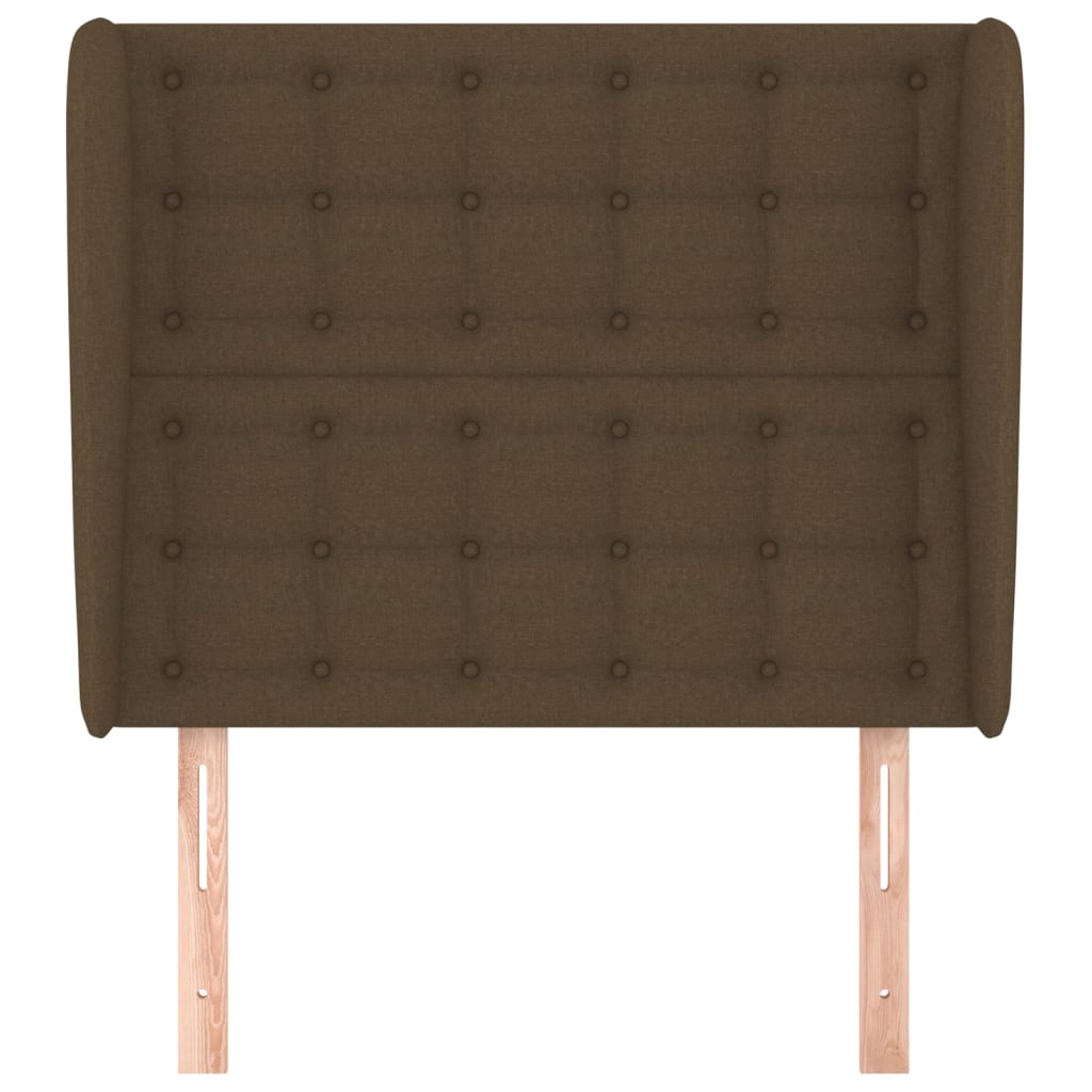 vidaXL Tăblie de pat cu aripioare maro închis 103x23x118/128 cm textil