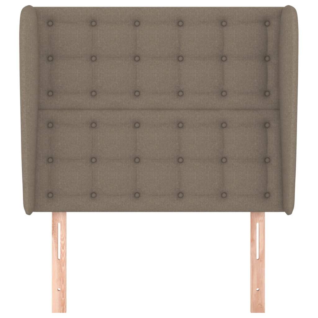 vidaXL Tăblie de pat cu aripioare gri taupe 103x23x118/128 cm textil