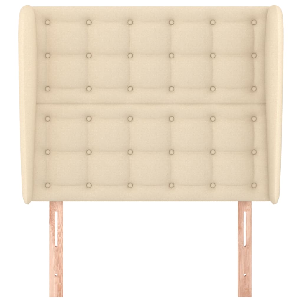 vidaXL Tăblie de pat cu aripioare, crem, 103x23x118/128 cm, textil