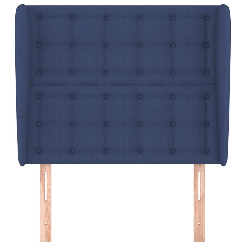 vidaXL Tăblie de pat cu aripioare, albastru, 103x23x118/128 cm, textil vidaXL Tăblie de pat cu aripioare, albastru, 103x23x118/128 cm, textil