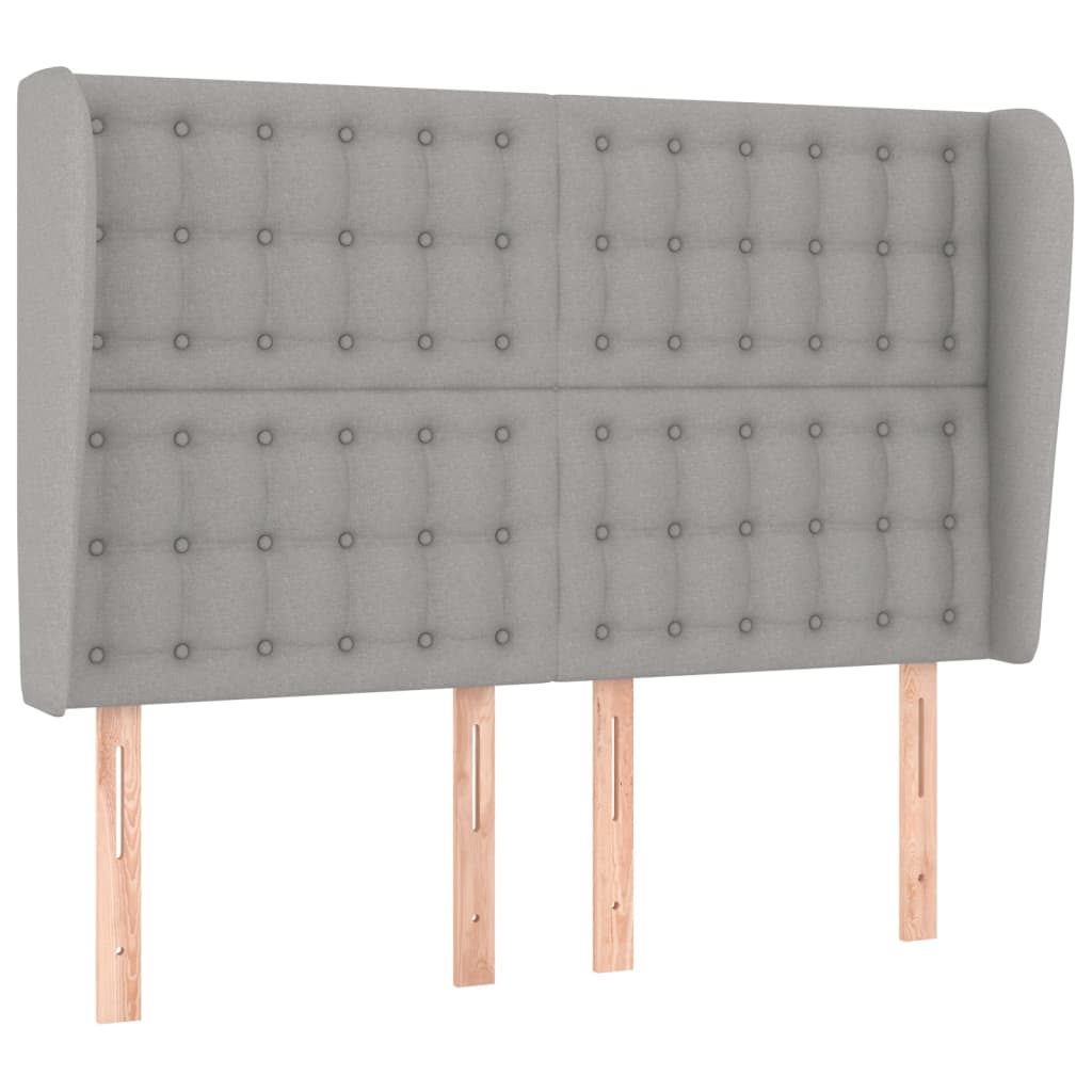 vidaXL Tăblie de pat cu aripioare gri deschis 147x23x118/128 cm textil vidaXL Tăblie de pat cu aripioare gri deschis 147x23x118/128 cm textil