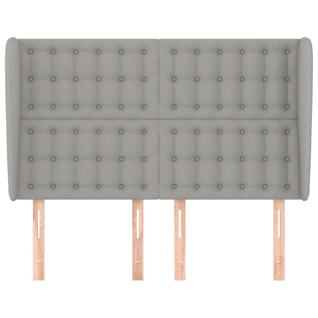 vidaXL Tăblie de pat cu aripioare gri deschis 147x23x118/128 cm textil vidaXL Tăblie de pat cu aripioare gri deschis 147x23x118/128 cm textil