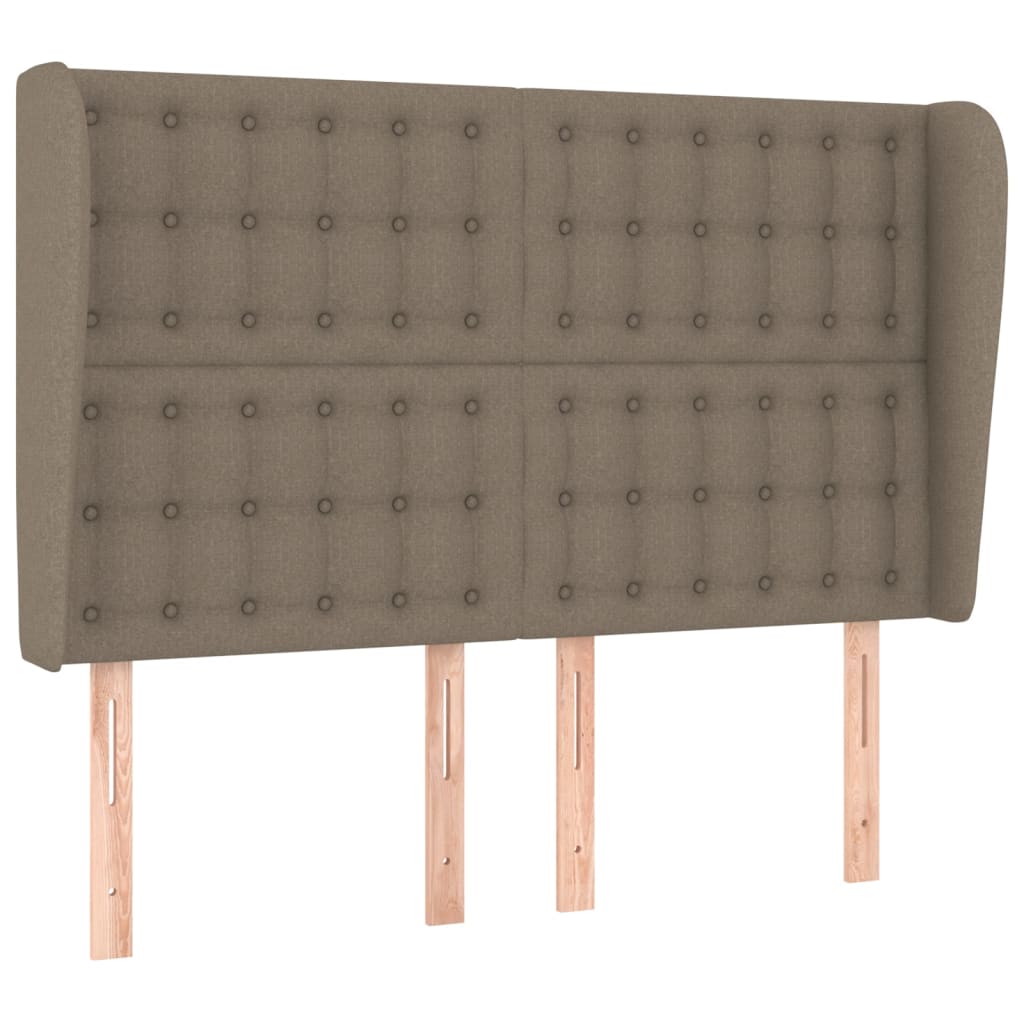 vidaXL Tăblie de pat cu aripioare gri taupe 147x23x118/128 cm textil
