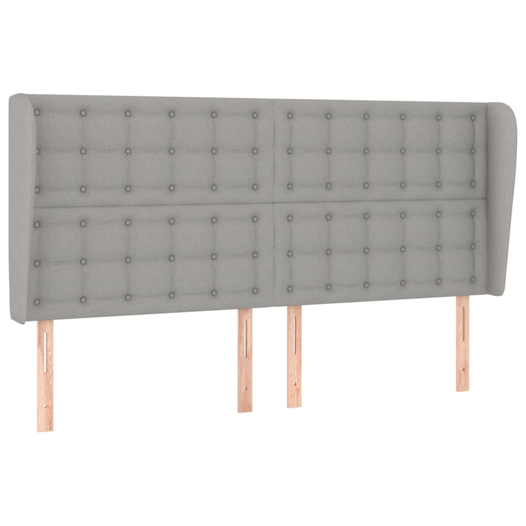 vidaXL Tăblie de pat cu aripioare gri deschis 163x23x118/128 cm textil vidaXL Tăblie de pat cu aripioare gri deschis 163x23x118/128 cm textil