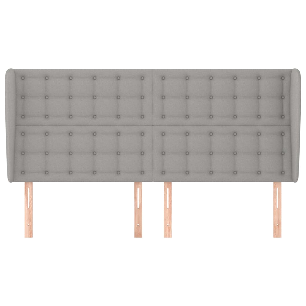 vidaXL Tăblie de pat cu aripioare gri deschis 163x23x118/128 cm textil vidaXL Tăblie de pat cu aripioare gri deschis 163x23x118/128 cm textil
