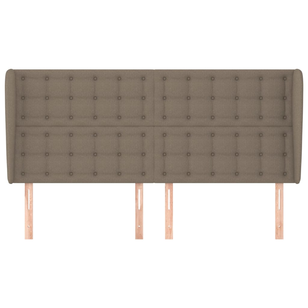 vidaXL Tăblie de pat cu aripioare gri taupe 163x23x118/128 cm textil