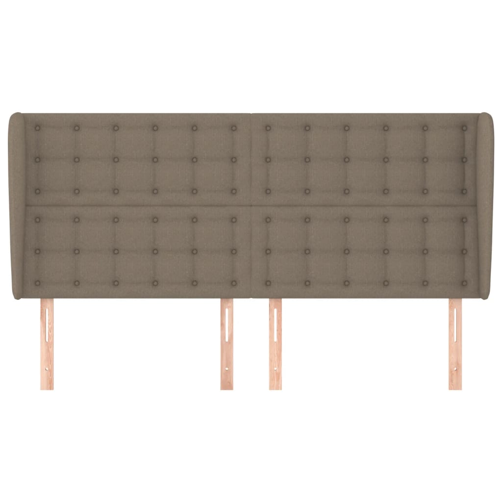vidaXL Tăblie de pat cu aripioare gri taupe 183x23x118/128 cm textil