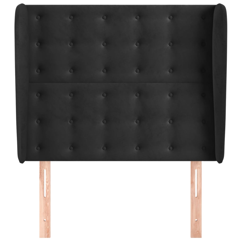 vidaXL Tăblie de pat cu aripioare, negru, 83x23x118/128 cm, catifea vidaXL Tăblie de pat cu aripioare, negru, 83x23x118/128 cm, catifea