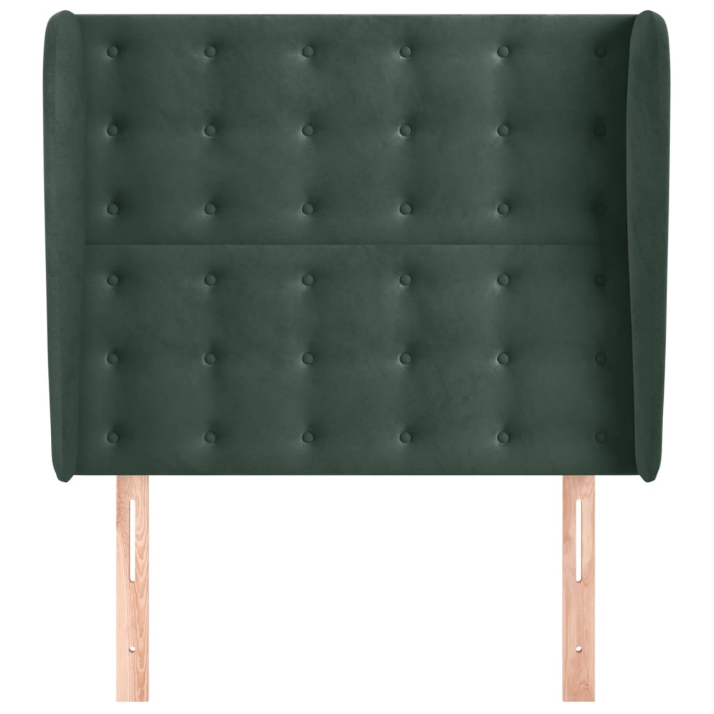 vidaXL Tăblie pat cu aripioare verde închis 83x23x118/128 cm catifea vidaXL Tăblie pat cu aripioare verde închis 83x23x118/128 cm catifea