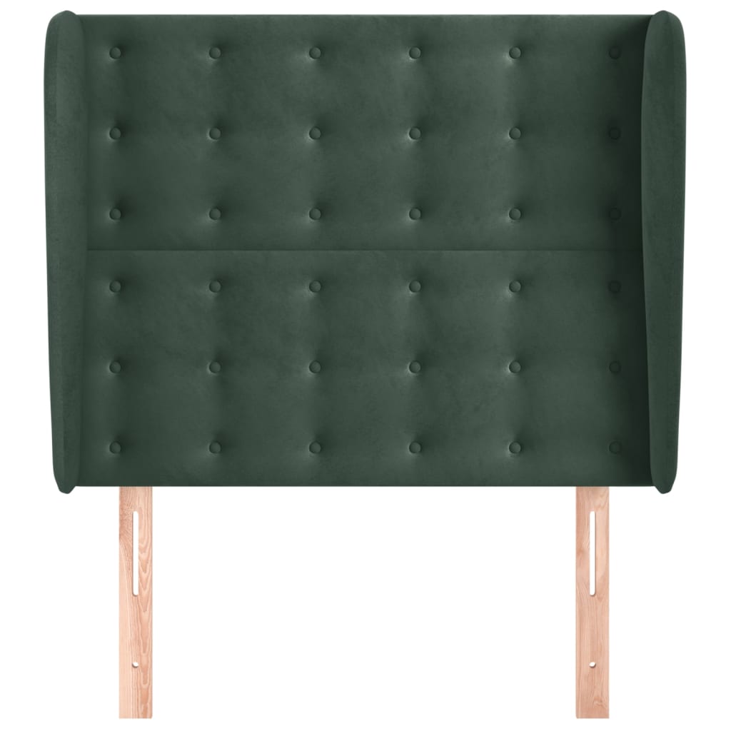 vidaXL Tăblie pat cu aripioare verde închis 93x23x118/128 cm catifea vidaXL Tăblie pat cu aripioare verde închis 93x23x118/128 cm catifea