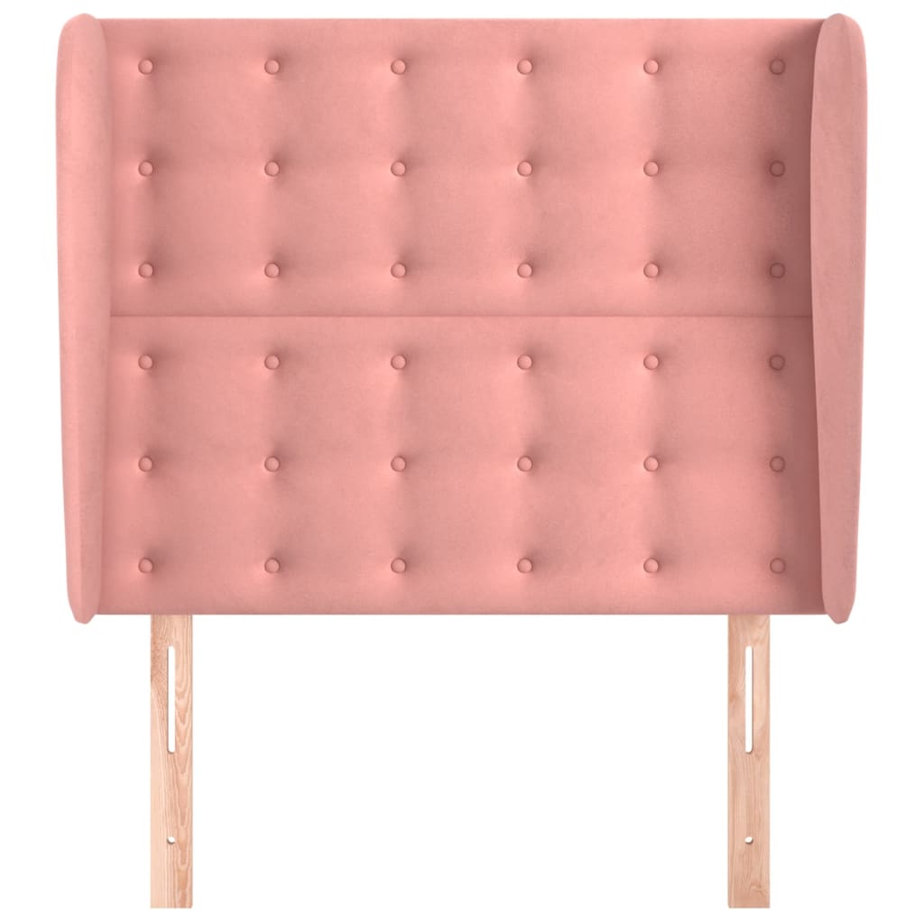vidaXL Tăblie de pat cu aripioare, roz, 93x23x118/128 cm, catifea