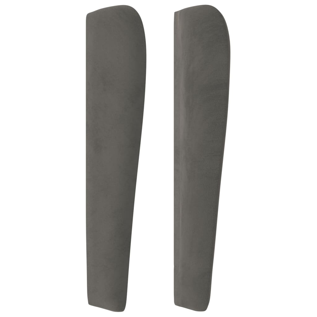 vidaXL Tăblie de pat cu aripioare gri închis 103x23x118/128 cm catifea