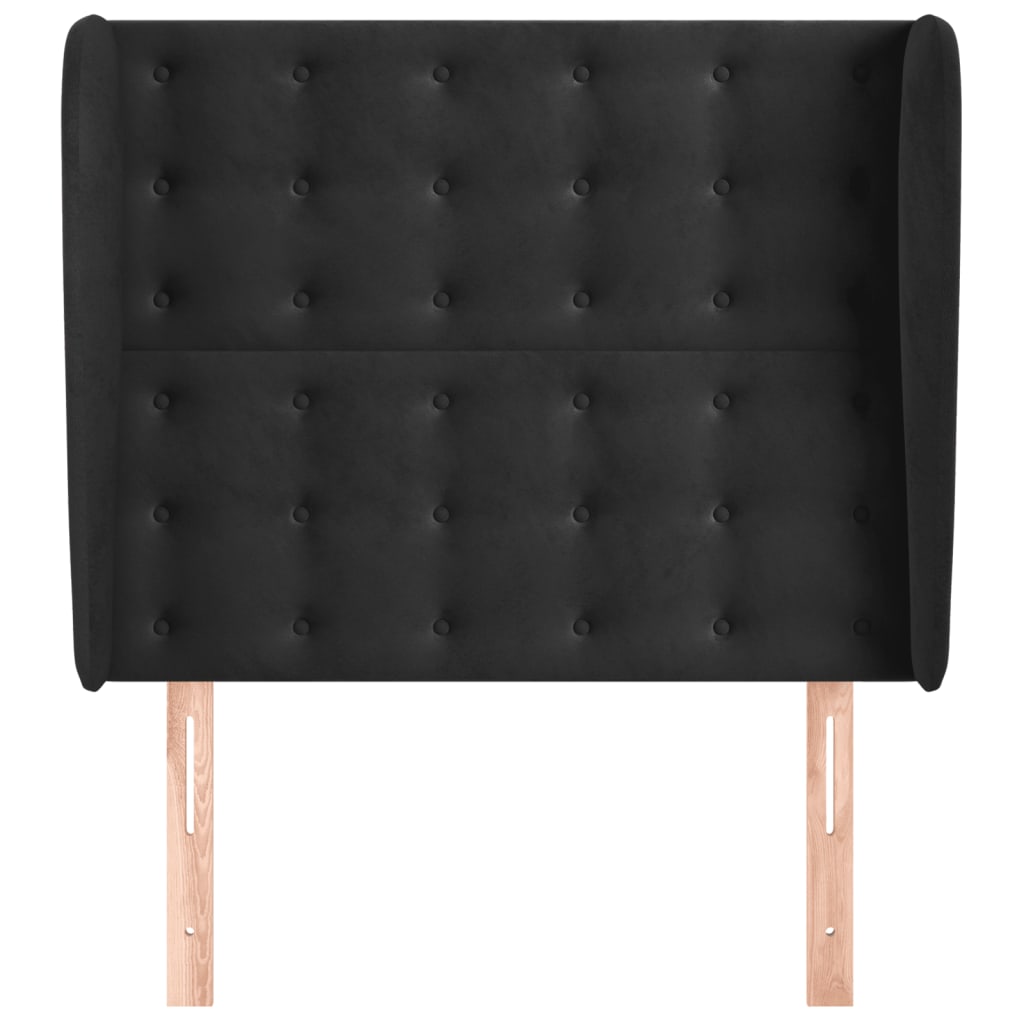 vidaXL Tăblie de pat cu aripioare, negru, 103x23x118/128 cm, catifea
