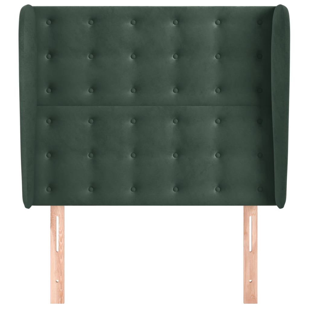 vidaXL Tăblie pat cu aripioare verde închis 103x23x118/128 cm catifea vidaXL Tăblie pat cu aripioare verde închis 103x23x118/128 cm catifea