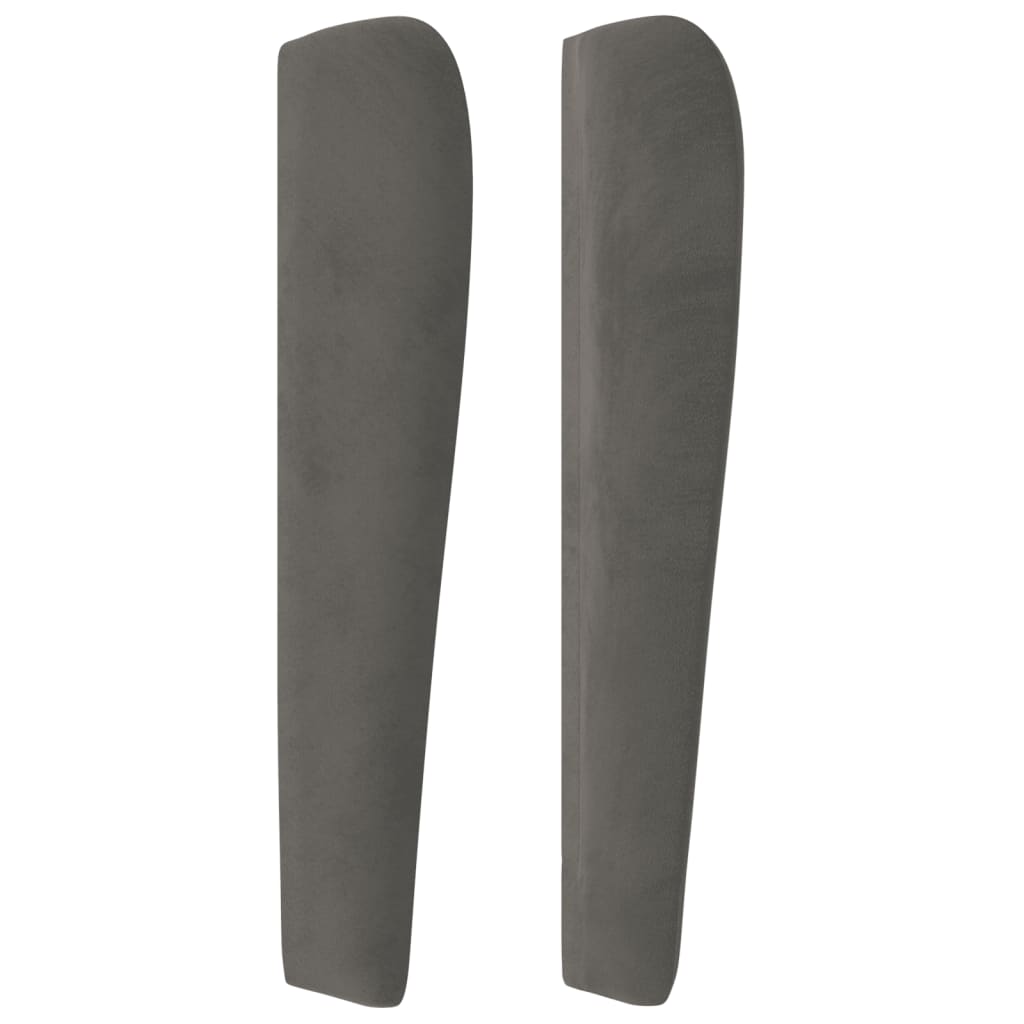 vidaXL Tăblie de pat cu aripioare gri închis 147x23x118/128 cm catifea