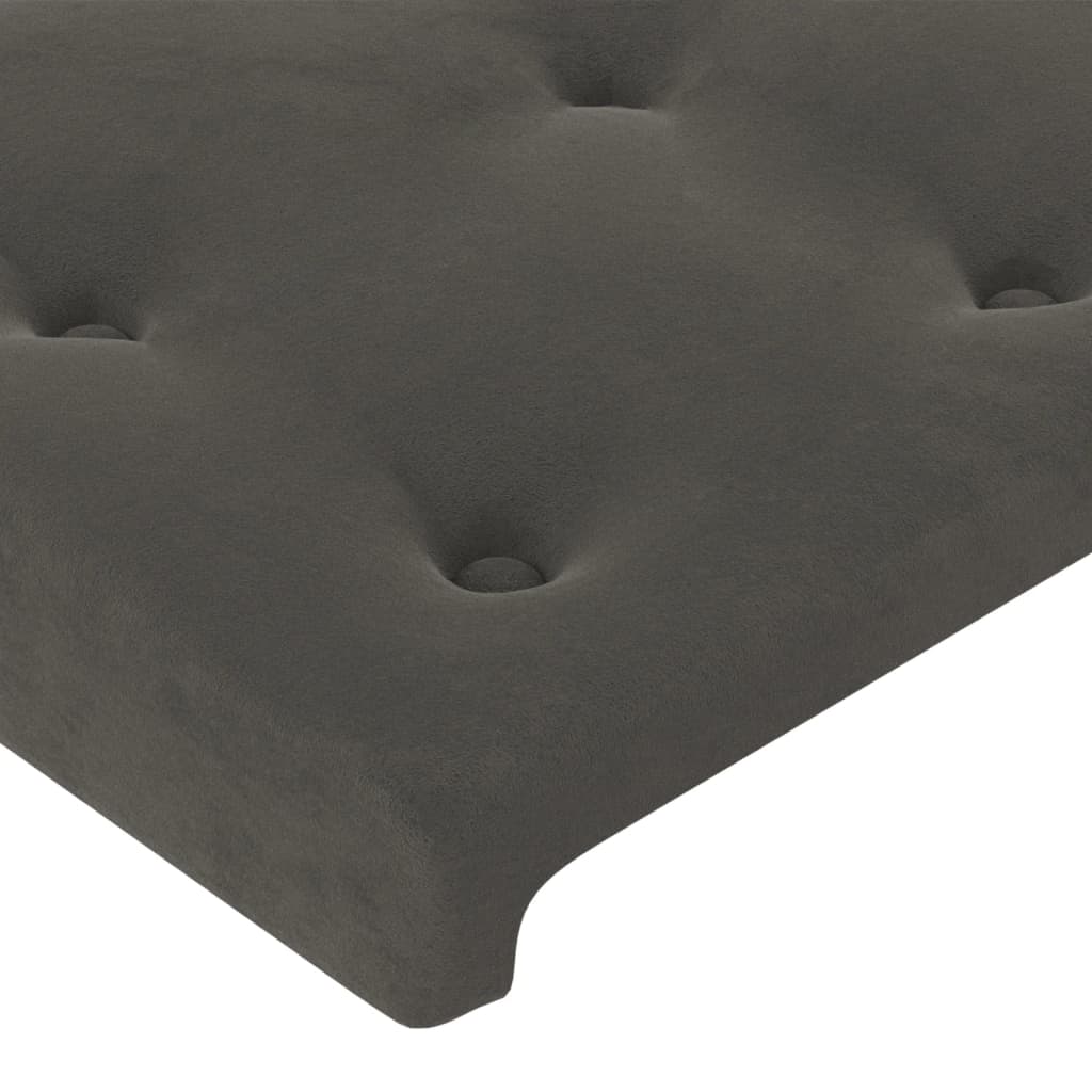 vidaXL Tăblie de pat cu aripioare gri închis 163x23x118/128 cm catifea vidaXL Tăblie de pat cu aripioare gri închis 163x23x118/128 cm catifea