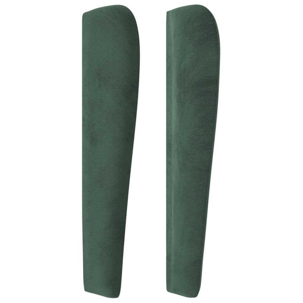 vidaXL Tăblie pat cu aripioare verde închis 163x23x118/128 cm catifea vidaXL Tăblie pat cu aripioare verde închis 163x23x118/128 cm catifea