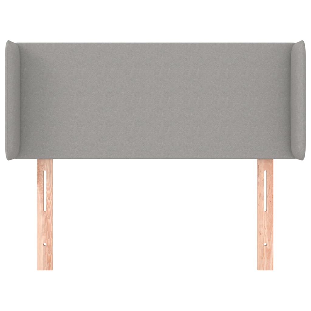 vidaXL Tăblie de pat cu aripioare gri deschis 103x16x78/88 cm textil