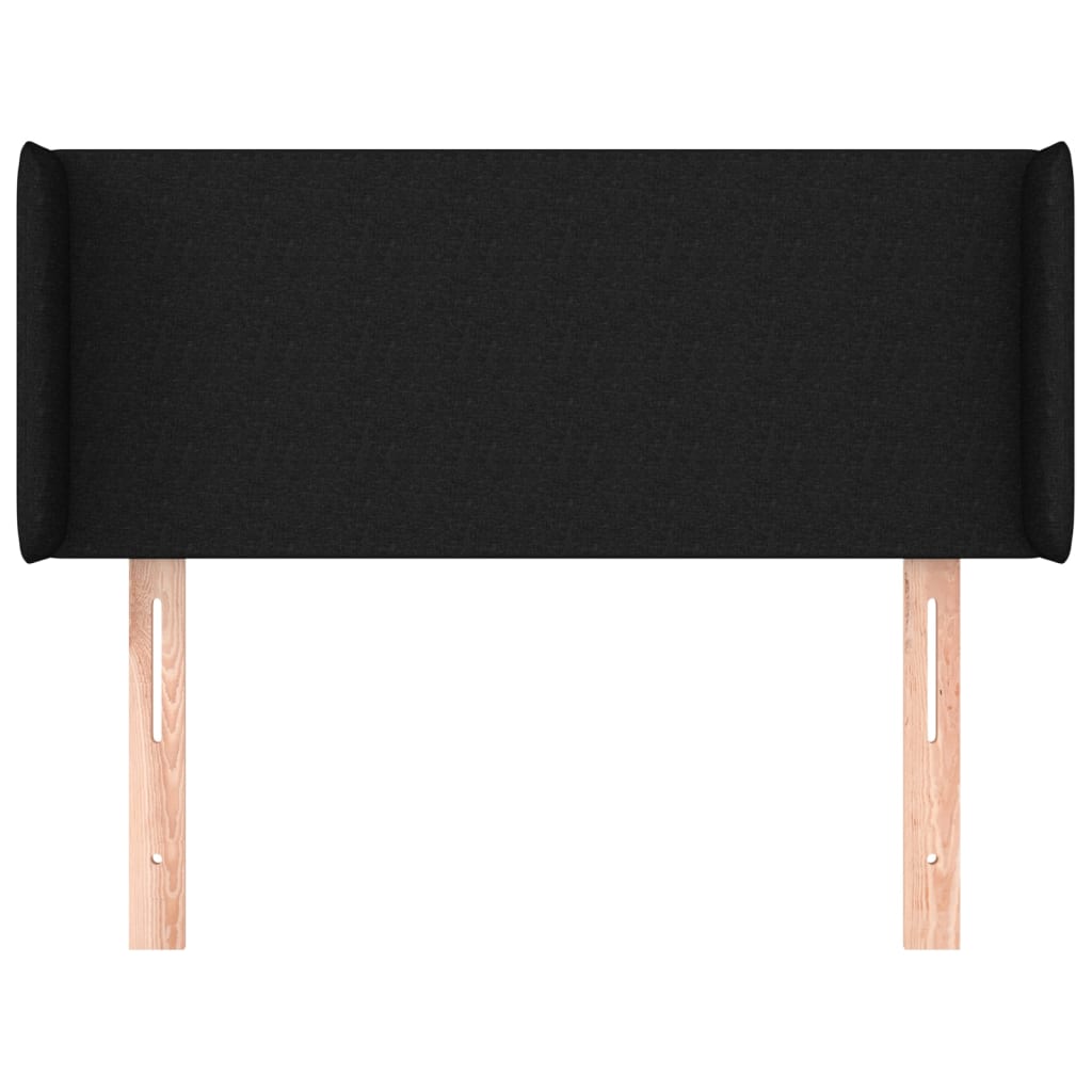 vidaXL Tăblie de pat cu aripioare negru 103x16x78/88 cm textil