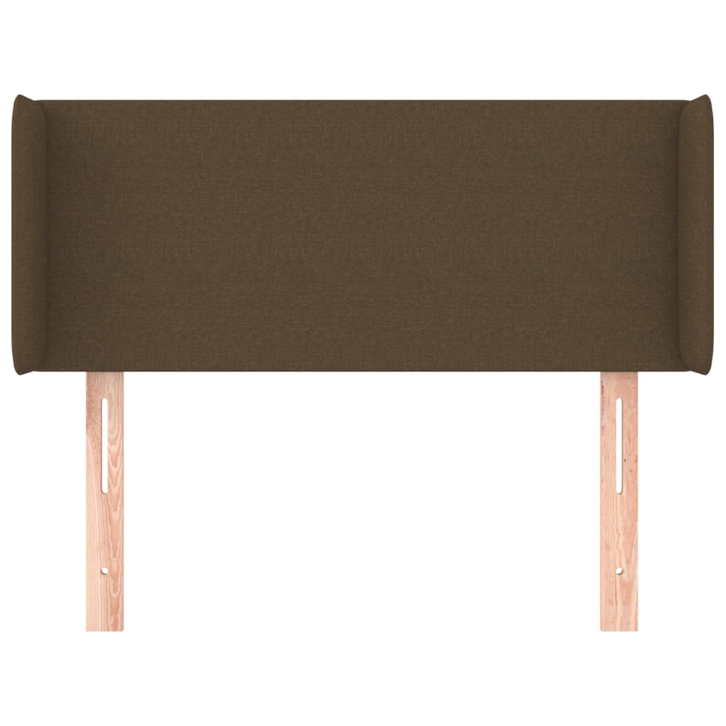 vidaXL Tăblie de pat cu aripioare maro închis 103x16x78/88 cm textil