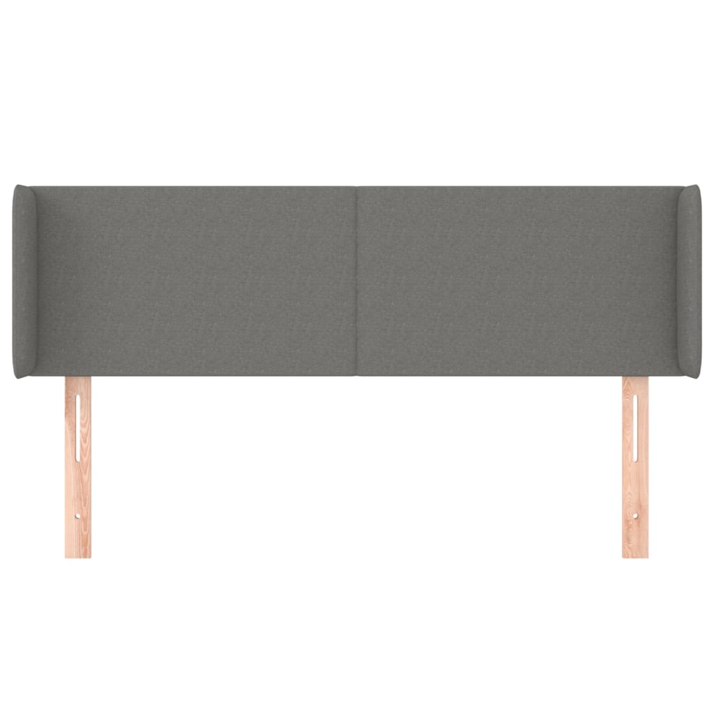 vidaXL Tăblie de pat cu aripioare gri închis 147x16x78/88 cm textil