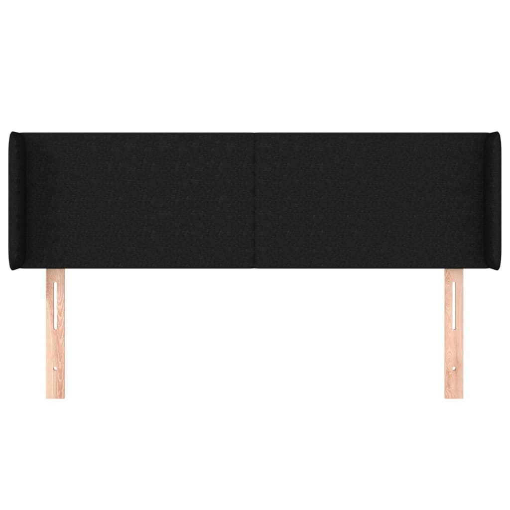 vidaXL Tăblie de pat cu aripioare negru 147x16x78/88 cm textil