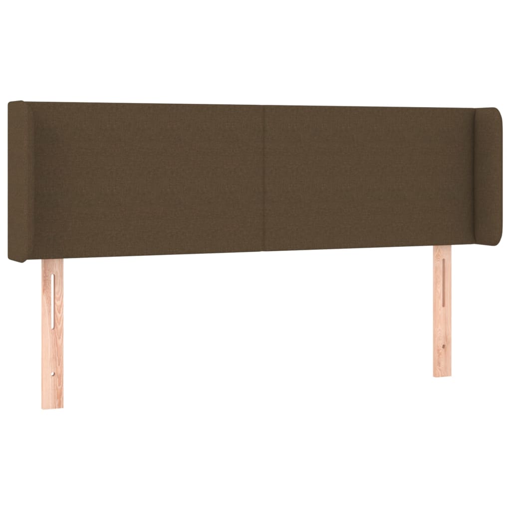 vidaXL Tăblie de pat cu aripioare maro închis 147x16x78/88 cm textil