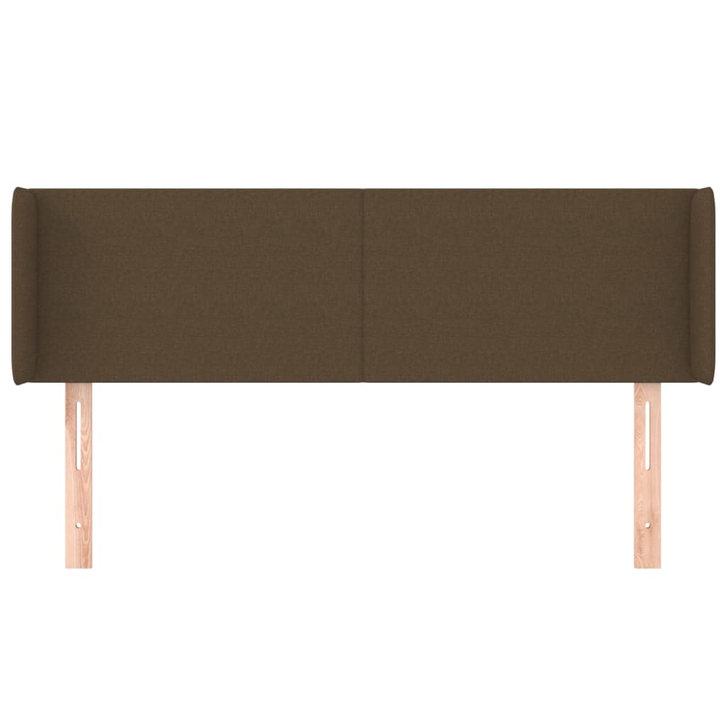 vidaXL Tăblie de pat cu aripioare maro închis 147x16x78/88 cm textil