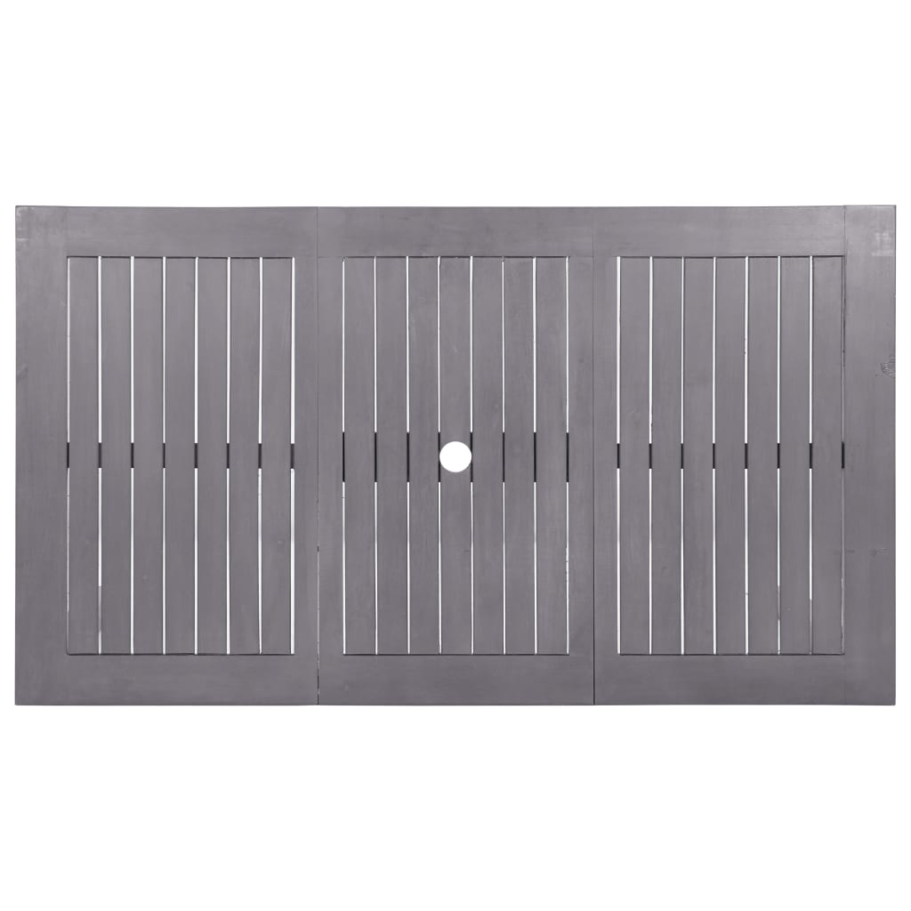 vidaXL Masă de grădină, gri, 140 x 80 x 74 cm, lemn masiv de acacia