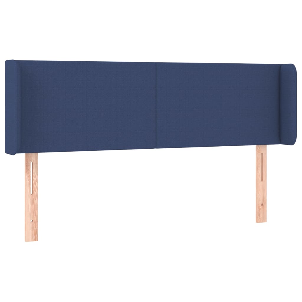 vidaXL Tăblie de pat cu aripioare, albastru, 147x16x78/88 cm textil vidaXL Tăblie de pat cu aripioare, albastru, 147x16x78/88 cm textil