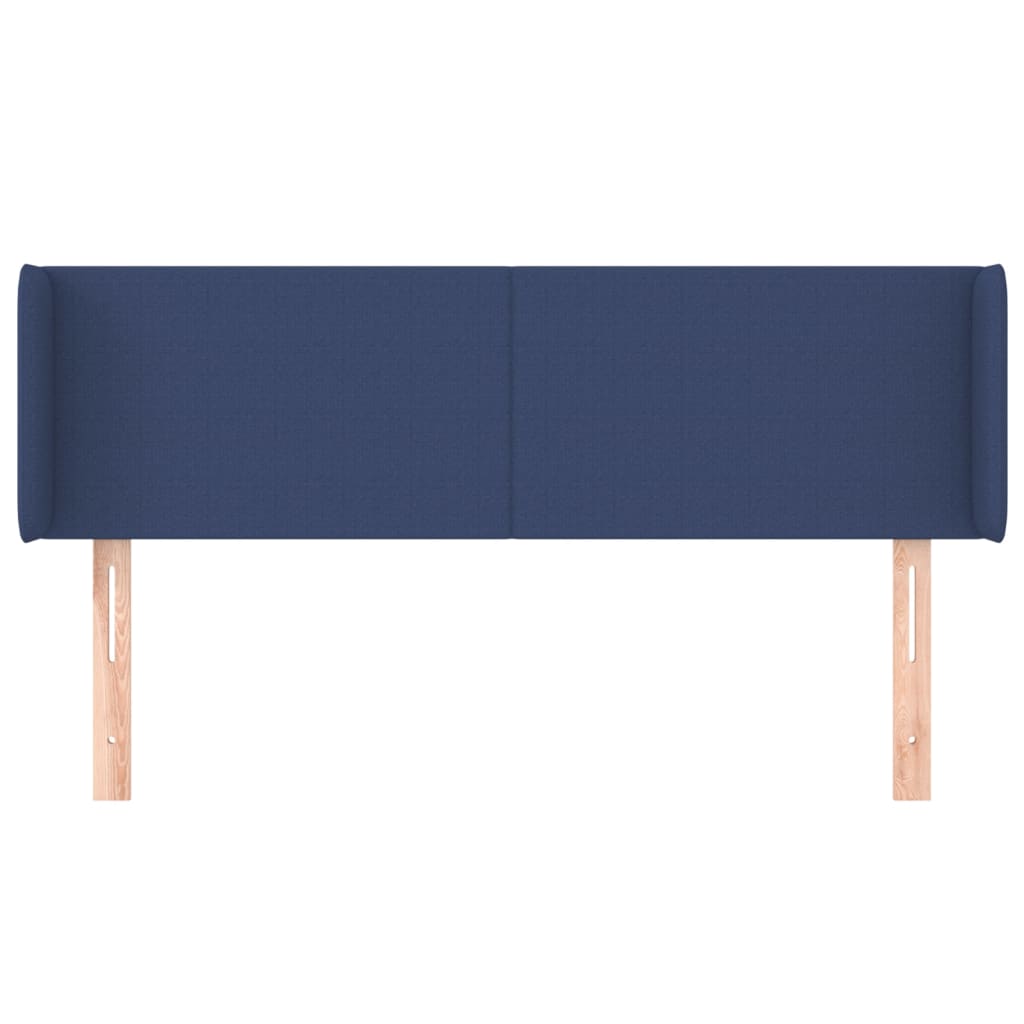 vidaXL Tăblie de pat cu aripioare, albastru, 147x16x78/88 cm textil vidaXL Tăblie de pat cu aripioare, albastru, 147x16x78/88 cm textil