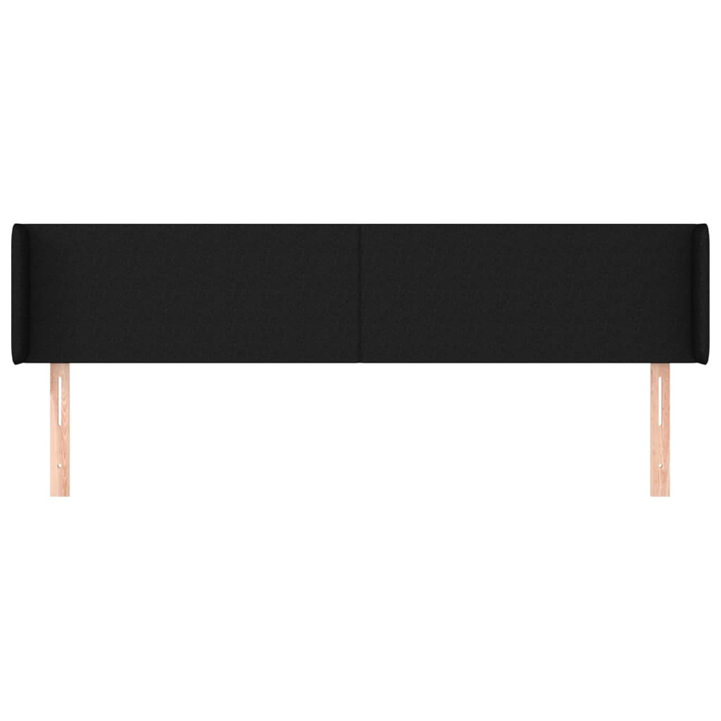 vidaXL Tăblie de pat cu aripioare negru 163x16x78/88 cm textil