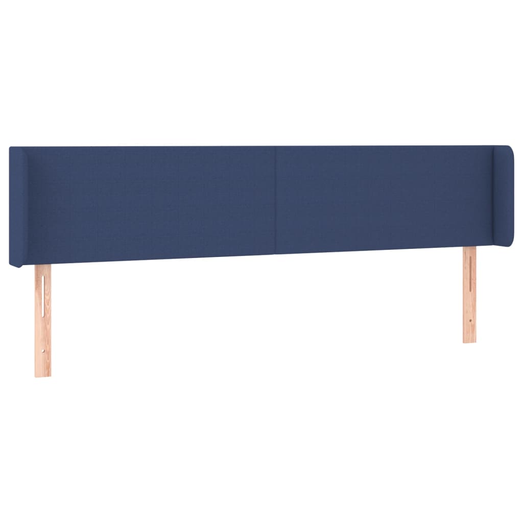 vidaXL Tăblie de pat cu aripioare albastru 163x16x78/88 cm textil vidaXL Tăblie de pat cu aripioare albastru 163x16x78/88 cm textil