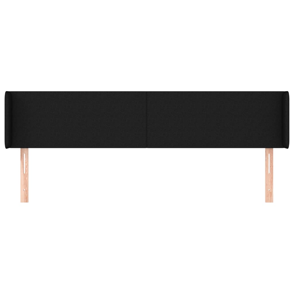 vidaXL Tăblie de pat cu aripioare negru 183x16x78/88 cm textil