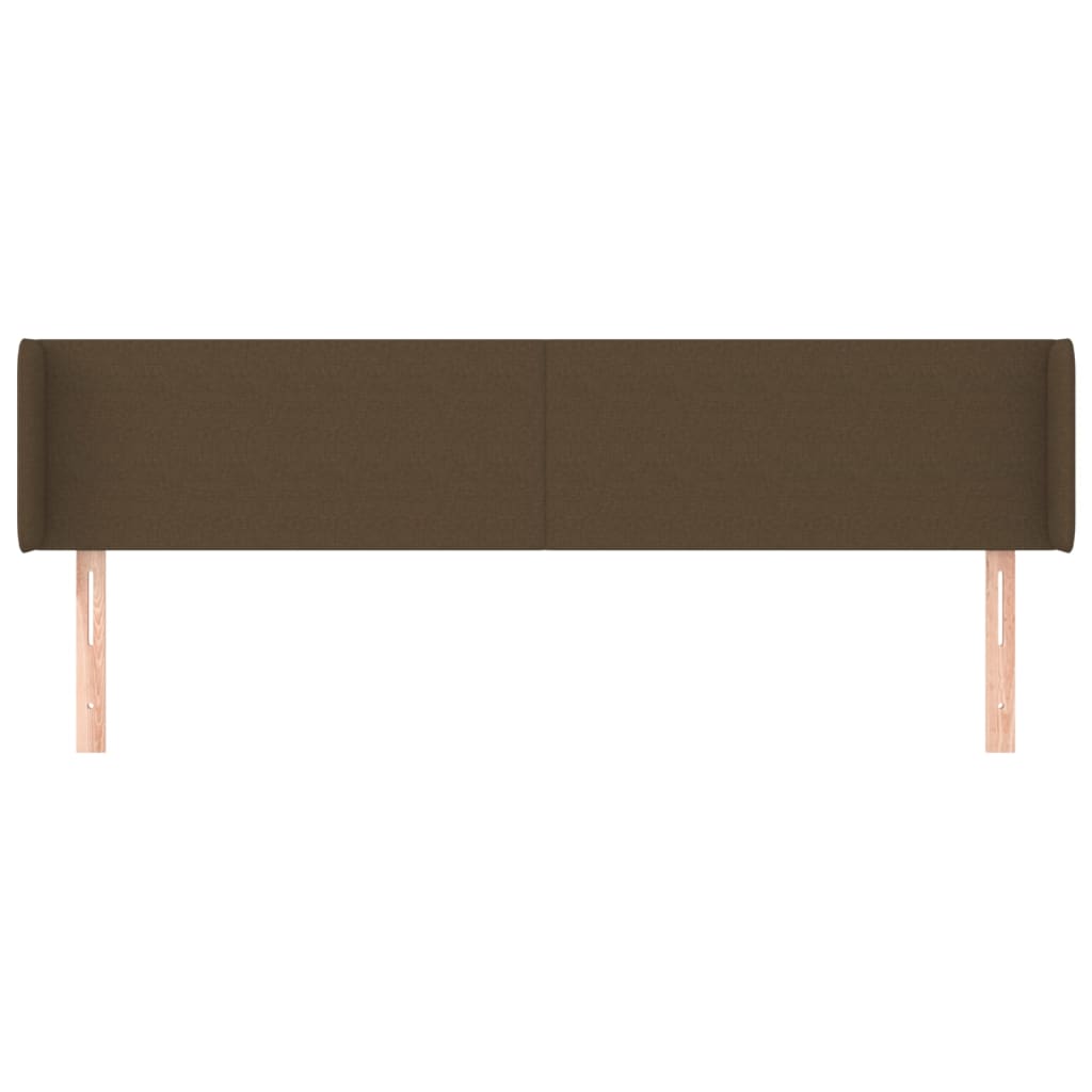 vidaXL Tăblie de pat cu aripioare maro închis 203x16x78/88 cm textil