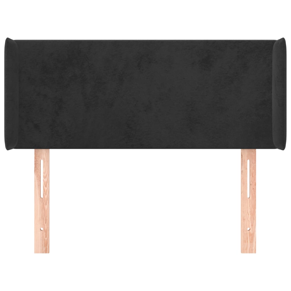 vidaXL Tăblie de pat cu aripioare negru 83x16x78/88 cm catifea