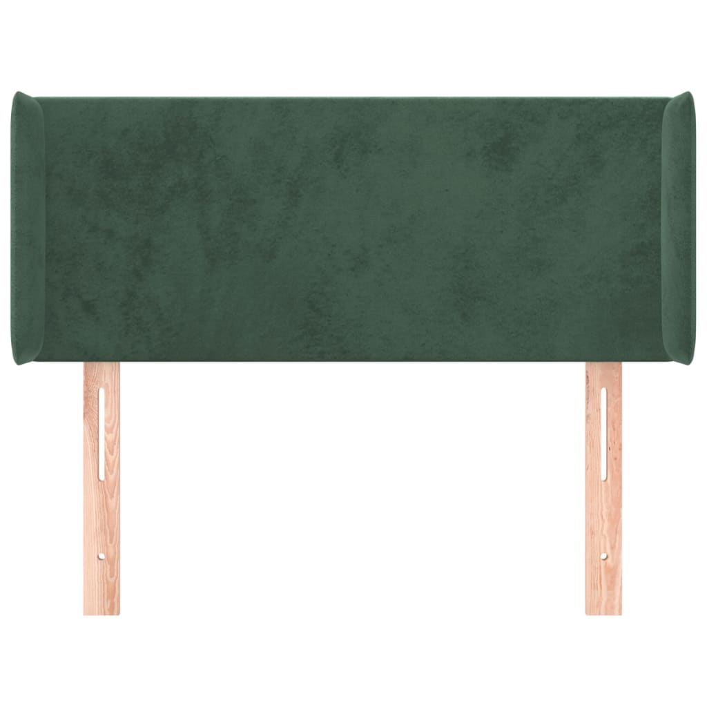 vidaXL Tăblie pat cu aripioare verde închis 83x16x78/88 cm catifea vidaXL Tăblie pat cu aripioare verde închis 83x16x78/88 cm catifea