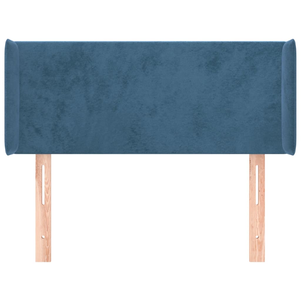 vidaXL Tăblie pat cu aripioare albastru închis 83x16x78/88 cm catifea